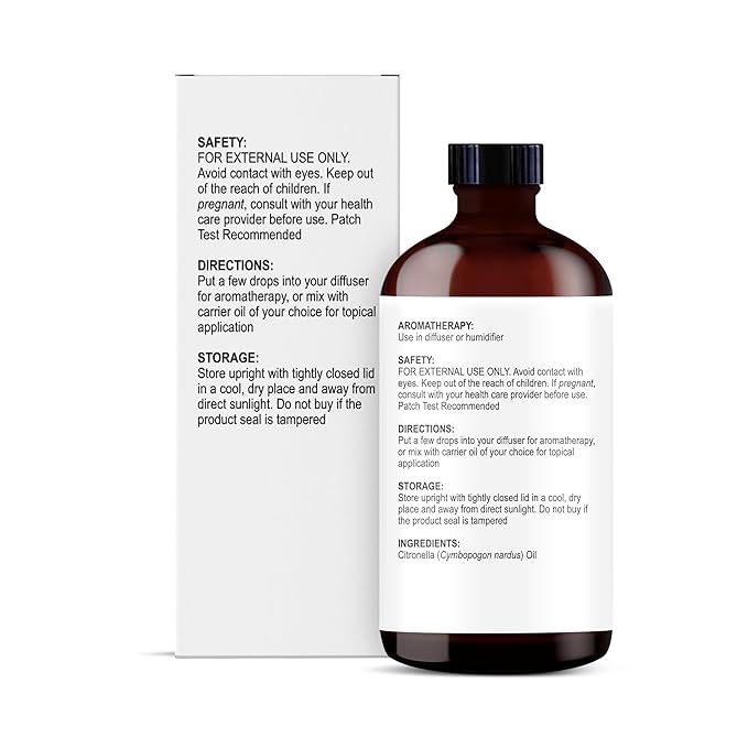 Majestic Pure Citronella Essential Oil with Glass Dropper - 4 Fl Oz - 100% Pure and Natural Citronella Oil - Premium Grade Essential Oils for Diffuser, Aromatherapy, Soap and Candle Making - Bloomnest