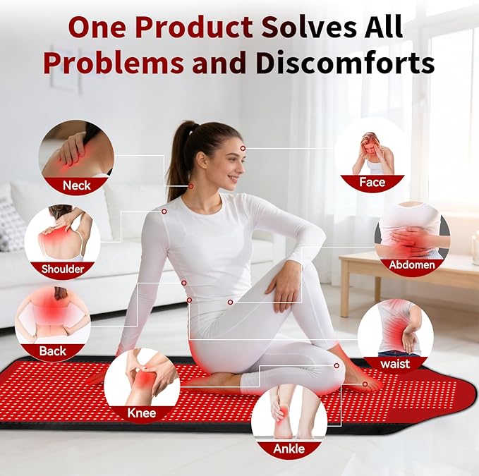 1707 LEDs Red Light Therapy Mat for Full Body, 73" x 36" TPU Infrared Light Therapy, 3-in-1 LEDs (660nm & 850nm) Premium Foldable Mat with Timer Controller & Pulse Modes for Home Use, 192W Xefinic