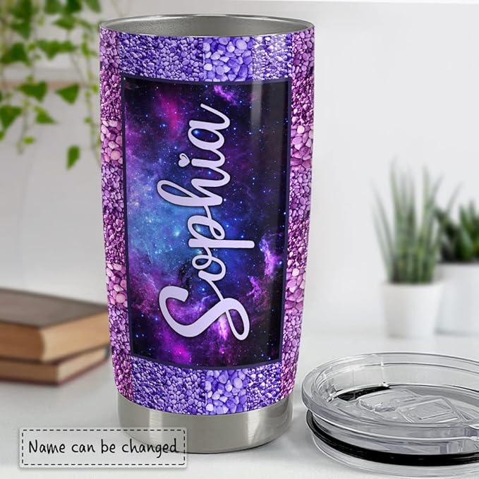 SANDJEST Personalized Butterfly Tumbler Mosaic 20oz 30oz Tumblers with Lid Gift for Women Girl Daughter Sister Mom Christmas Birthday - Bloomnest