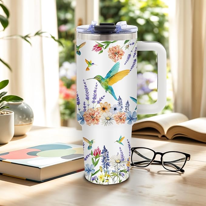 DUUV Christian Gifts for Women, Christian Tumbler 40 Oz with Handle, Faith Religious Gifts for Wife Girls Teen, Hummingbird Gift for Faith Lovers Women, Gift for Birthday Christmas Thanksgiving, 1PCS - Bloomnest