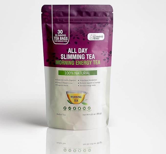 ALL SLIMMING HERBS All Day Slimming Tea For Weight Loss - All Natural 30 Days Detox Teas That Flattens Tummy - Daytime Energy Boost Tea 30 Bags + Evening Detox Tea 30 Bags - Bloomnest