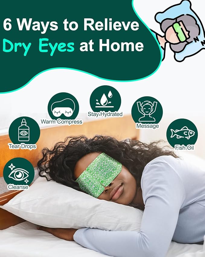 16 Packs Steam Eye Masks for Dry Eyes, Self Heating Warm Compress for Eyes Fatigue & Puffiness Relief, Disposable Heated Eye Mask Travel Essentials, Spa Relaxation Set for Women Christmas, Unscented - Bloomnest