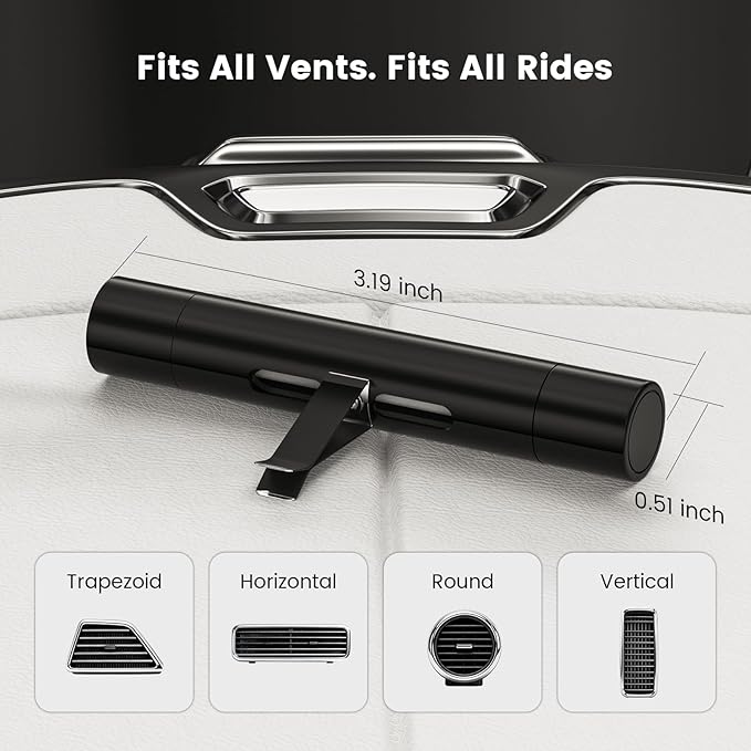 2Pcs Car Air Freshener Vent Clips, Car Diffuser Essential Oils Kit with 5 Different Essential Oils (0.34oz Each) & 12 Refill Sticks, long lasting Cars fragrance for House - Bloomnest