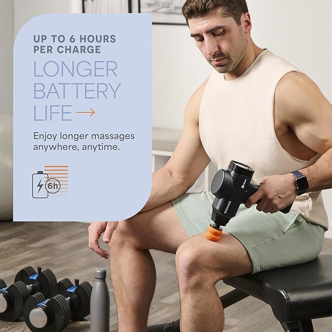 LifePro Massage Gun & Holder (Sold Separately) – Percussion Muscle Massager for Athletes with 8 Heads & 6 Speeds – Deep Tissue Back Muscle Extender for Recovery - Bloomnest