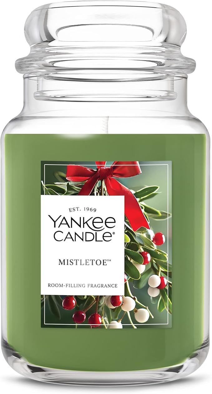 Yankee Candle Mistletoe Scented Candle, 22oz Large Jar with up to 150 Hour Burn Time, Giftable, Holidays - Bloomnest