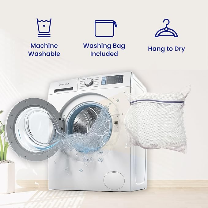 Bath Pillows for Tub Full Body, Large Mesh tub Pillow for Bathtub for Head, Neck and Back Support with Laundry Bag and Hanger for Quick Drying White - Bloomnest