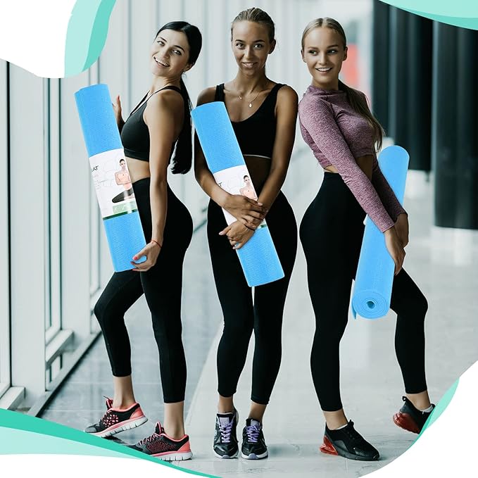 Amylove 12 Pieces Yoga Mats Bulk 68x24x0.12 Inch Exercise Non Slip Fitness Workout Mats for Women Men Home Workout Gym Yoga - Bloomnest