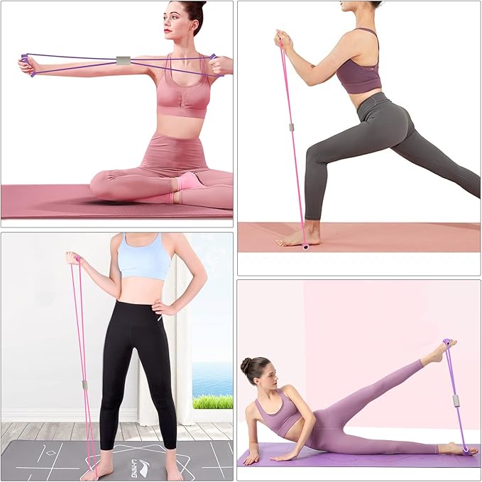 FYY Figure 8 Resistance Bands, Yoga Resistance Band Stretch Fitness Band, Pull Rope, Chest Arm and Shoulder Stretch Bands Exercise Equipment for Home Workout, Physical Therapy, Strength Training - Bloomnest