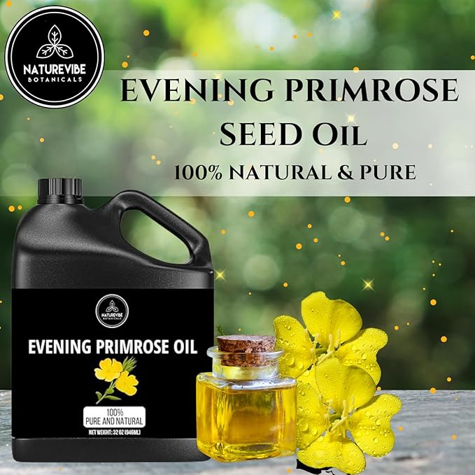 Naturevibe Botanicals Evening Primrose Oil 32 Ounces | 100% Pure and Natural | Great for Skin Care and Hair Care - Bloomnest
