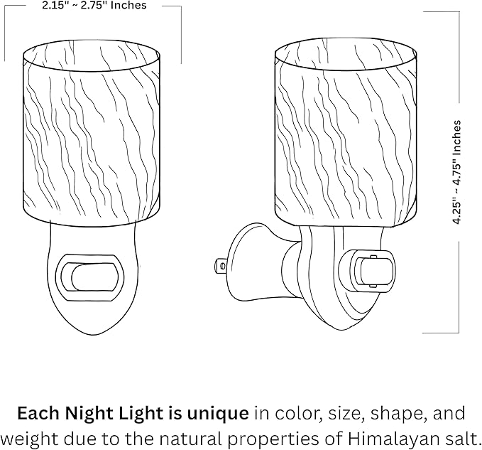 Himalayan Rock Salt Night Light Cylinder Shape 2Pack - Bloomnest