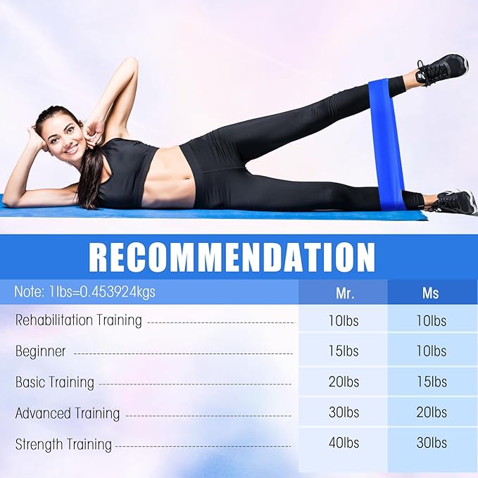 Deekin 20 Pcs Resistance Bands Resistance Loop Exercise Bands Exercise Equipment Elastic Drap Ring for Women and Men Home Fitness, Gym, Yoga - Bloomnest