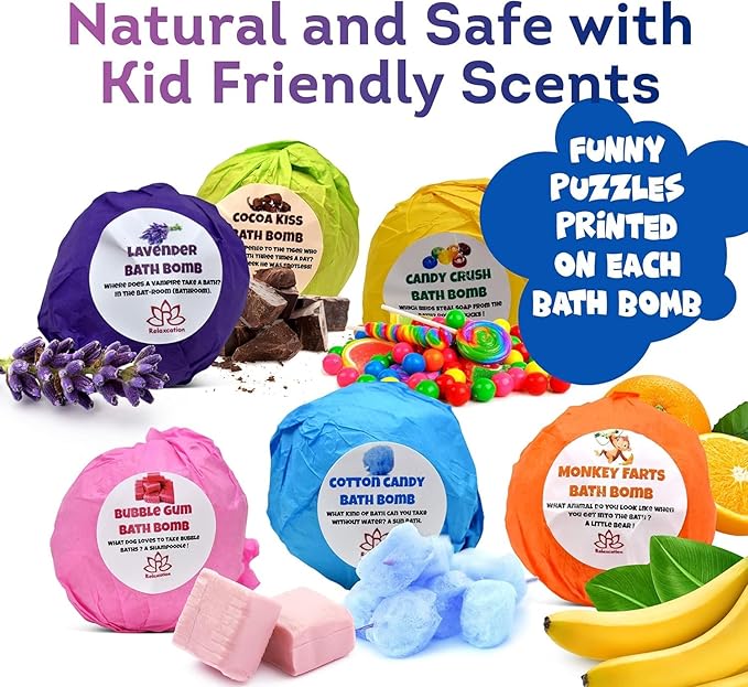 Bath Bombs for Kids Set with Toys Surprise Inside for Kids | Fast Food Toys Surprises Inside - Safe Bath Fizzies for Sensitive Skin and Quality Toys Make Your Kids Happy - Handmade in USA - Bloomnest