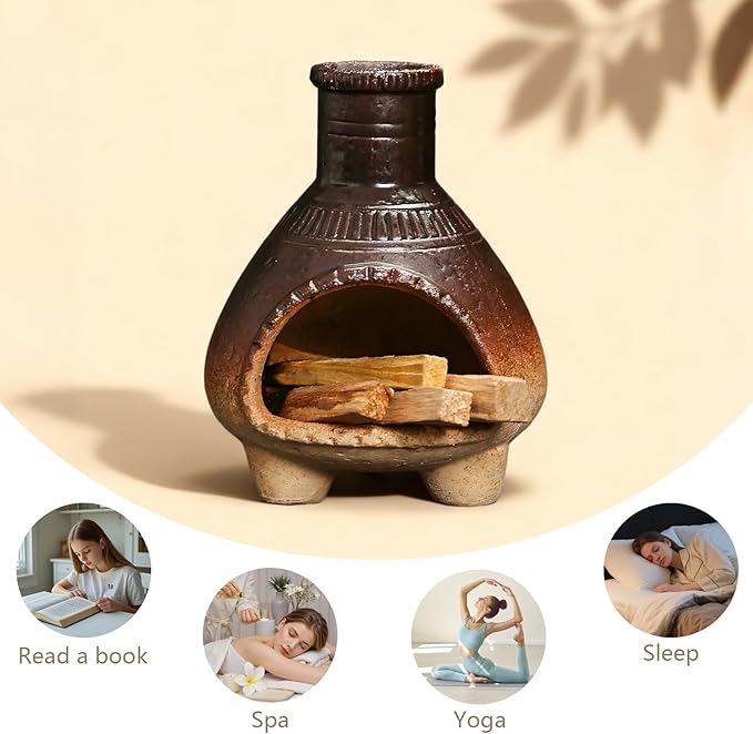 YYW Ceramic Palo Santo Holder, Sage Ash Catcher, Wood Sticks Dish, Smudge Bowl, Cone Burner - Handmade Incense Burner for Yoga, Meditation, and Energy Cleansing - Meditation Gifts for Anxiety Relief - Bloomnest