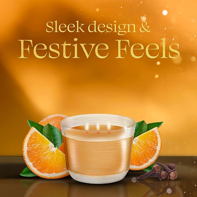 Glade 3-Wick Scented Candle Jar, Orange Zest & Clove, Air Freshener Infused with Essential Oils, 6.8 Oz, 3 Count - Bloomnest