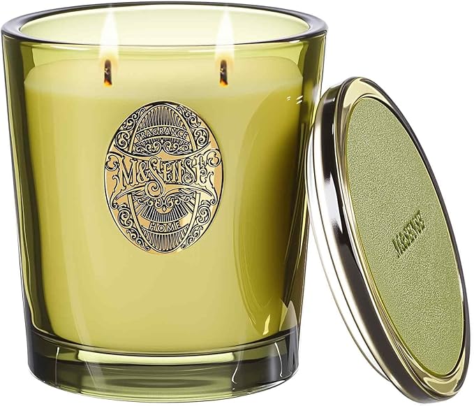 M&SENSE Large Two-Wick Soy Candle | Forest Cabin & Green | 19.8 oz, 120H Burn Time | Luxury Scented Candle for Relaxation, Gifting, Home Décor | Ideal for Bedroom, Office, Party Ambiance - Bloomnest