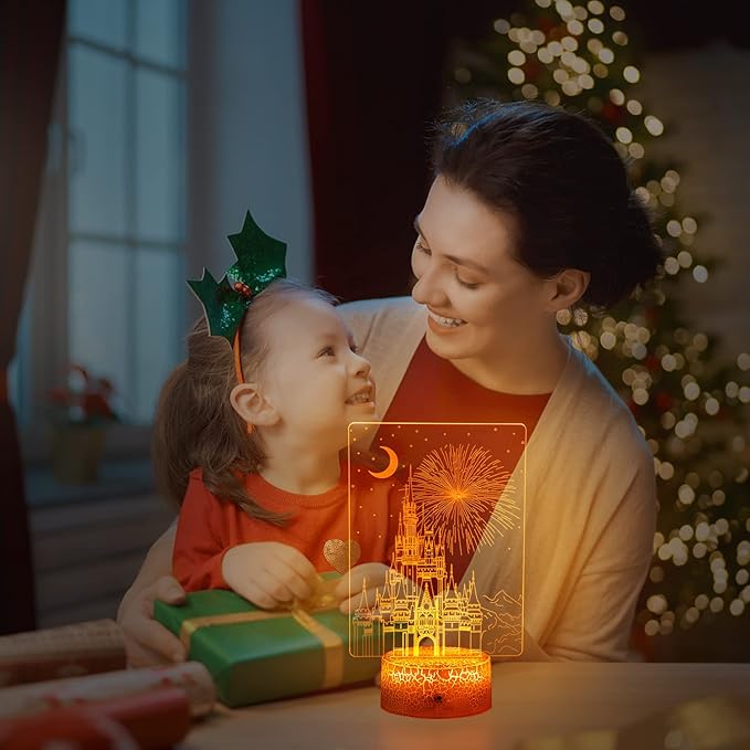 Creative 3D Illusion lamp Castle Night Light with Remote & Smart Touch 7 Colors + 16 Colors Changing Dimmable Castle Kids Night Light 2-12 Year Old Boy or Girl Christmas Brithday Gifts - Bloomnest