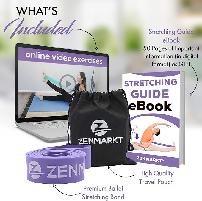 Zenmarkt Ballet Stretch Bands for Flexibility and Strength - Stretch Bands Ideal to Have as Dance Equipment in Every Competition - Suitable for Gymnastics, Cheerleading, and Pilates Training - Bloomnest