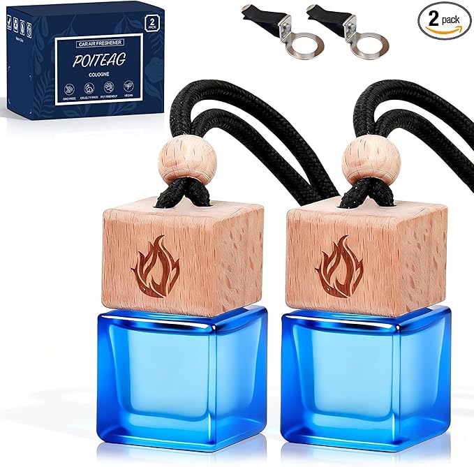 Car Air Freshener Hanging 2 Pack, Cologne Fragrance Long Lasting Car Scent Essential Oil Diffuser, Car Accessories Air Diffuser for Men - Bloomnest
