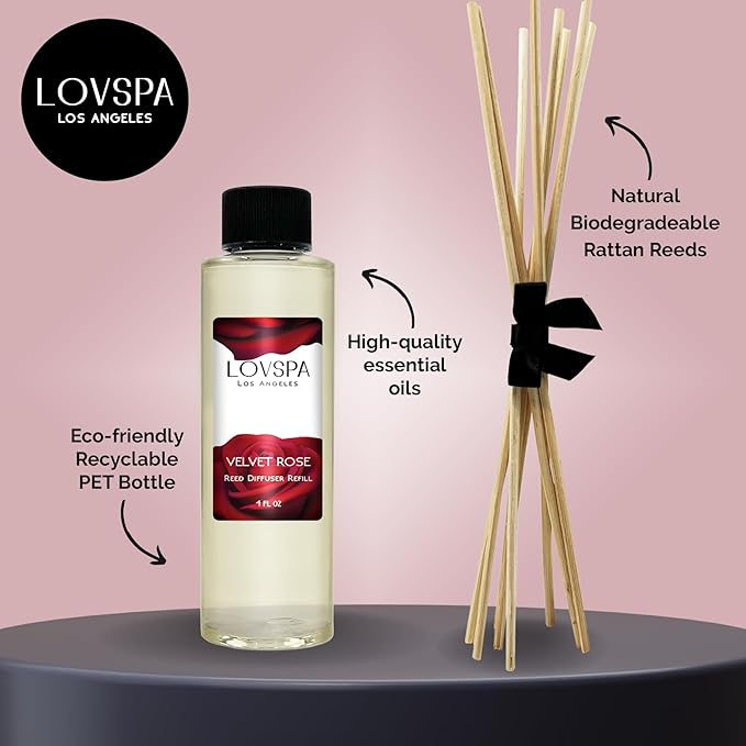 LOVSPA Fresh Cut Flowers Diffuser Oil - Luxury Essential Oils for Diffuser Refill & Air Freshener Room Spray - Long-Lasting & Natural Home Fragrance, Scented Oil for Diffusers, USA Made, 4oz - Bloomnest