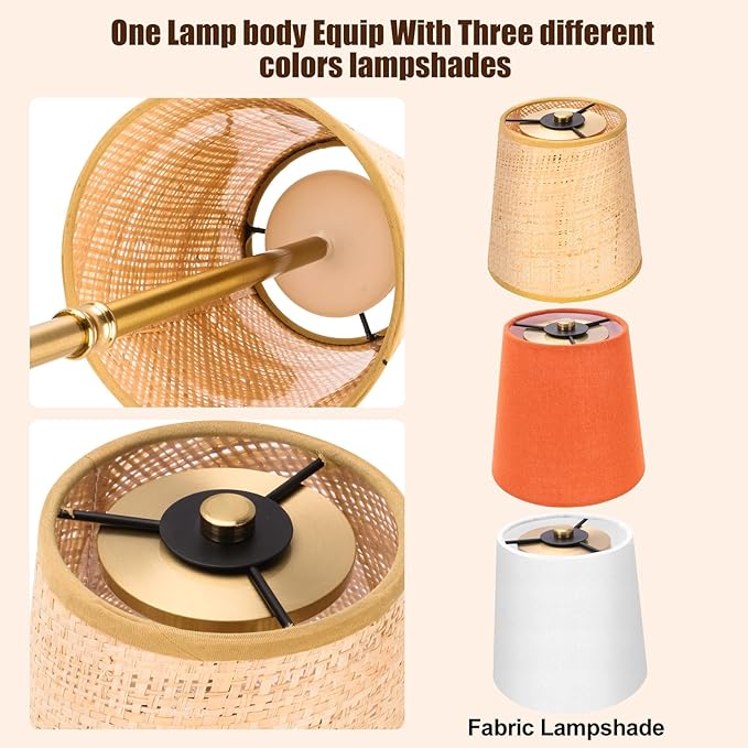 Portable Cordless Table Lamp 5200mAh Rechargeable Battery Powered Lighting, Three Color Dimmable Light, Fabric Shade Desk Lamp for Dining Room, Bedroom, Bedside, Bar, Night Light, Balcony - Bloomnest
