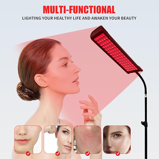 Red Light Therapy for Body and Face, cabpay Red Infrared Light Therapy Lamp with Stand Led 660nm Red Light-Therapy& 850nm Infrared Light Device for Face Knee Body, Skin Care at Home cabpay