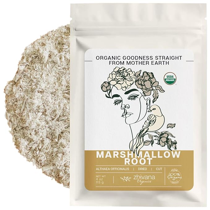 Marshmallow Root Tea (Althea Officinalis) – Organic Marshmallow Root – Throat Tea - Gut Lining, Digestion, Respiratory Health - Blood, Bones, Skin, Hair - Marshmellow Herb – 4 Ounces - Bloomnest