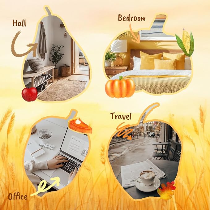 Harvest Fragrance Oils Set, Essential Oil for Diffuser, Fall Diffuser Oil, Use for Soap Candle Making-Crisp Apple cider, Pear&Honey, Golden Hayfield, Maple Grove, Harvest Pumpkin,Autumn Fig - Bloomnest