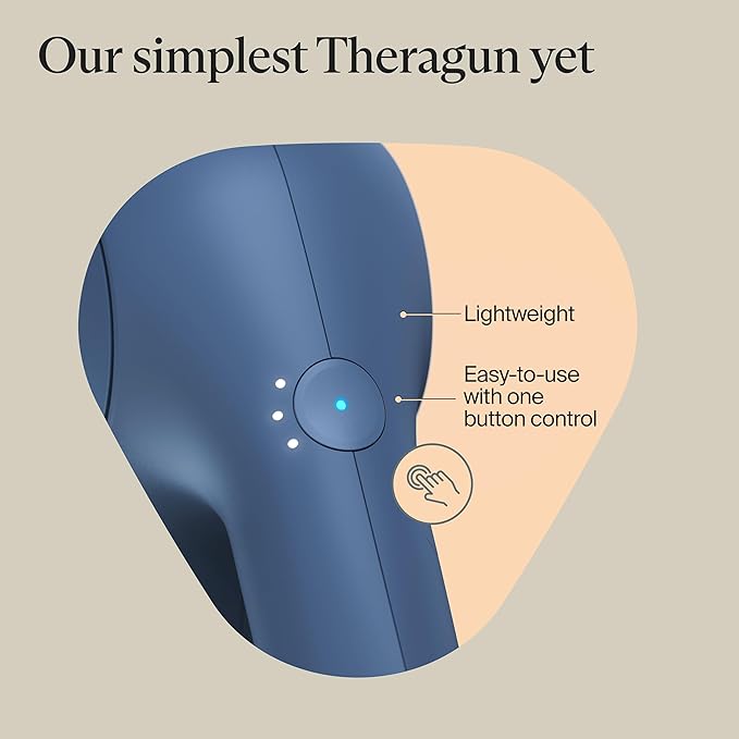 TheraGun Therabody Relief Handheld Percussion Massage Gun - Easy-to-Use, Comfortable & Light Personal Massager for Every Day Pain Relief Massage Therapy in Neck, Back, Leg, Shoulder and Body (Navy) - Bloomnest