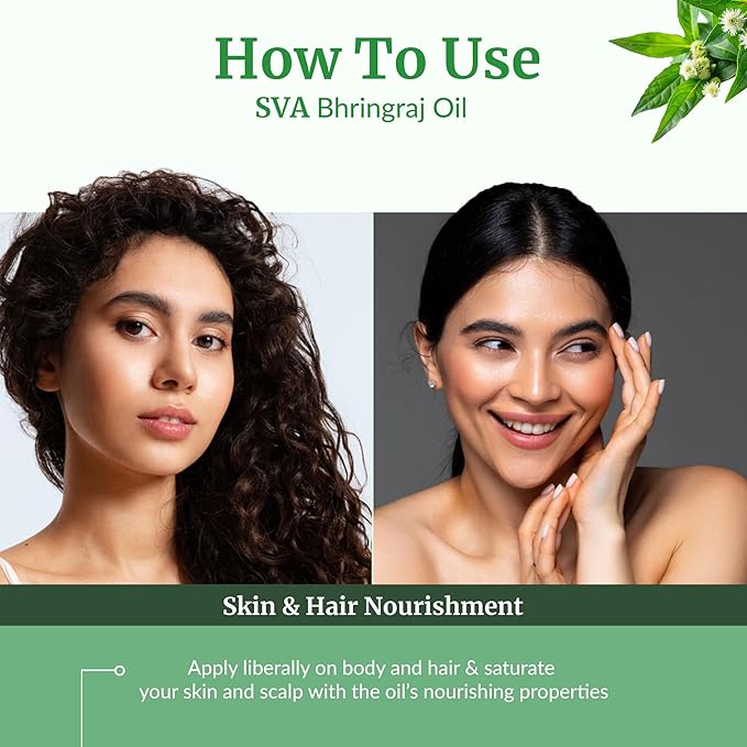 SVA Bhringraj Premium Carrier Oil 4oz (118ml) With Dropper for Hair Oiling, Scalp Massage & Skin Care - Bloomnest