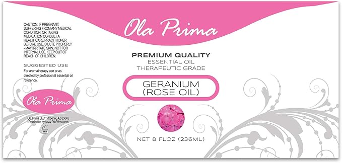 Ola Prima Oils 8oz - Rose Geranium Essential Oil - 8 Fluid Ounces - Bloomnest