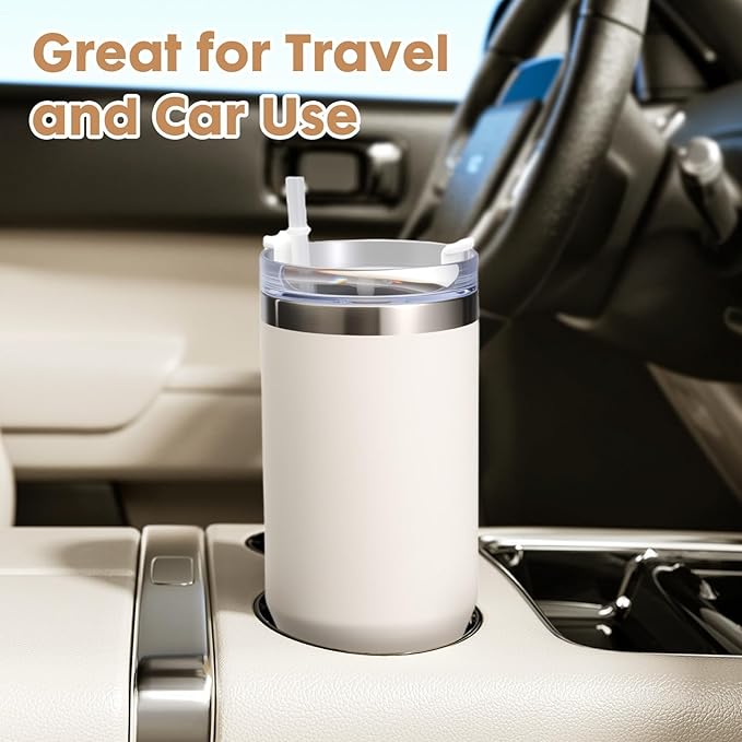 Premium 2-Pack 40oz Tumbler with Handle and Straw, Insulated Stainless Steel Travel Mug, Double Wall Vacuum Leak-Proof Cup for Hot & Cold Drinks, Fits Cup Holder, Ideal for Coffee, Water, Sports - Bloomnest