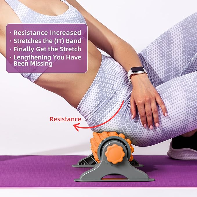 XL IT Band Firm Foam Roller with Resistance Holder - 17 inches - Exercise Roller for IT Band Issues, Deep Tissue Muscle Massage, Muscle and Back Roller for Fitness, Gym Equipment (Orange) - Bloomnest