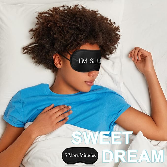 Eurzom 40 Pcs Funny Sleep Eye Mask Soft Night Sleep Mask Bulk for Sleeping Blackout Blindfolds with Adjustable Strap for Women Men Kids Travel Nap Meditation Party Gifts Favors(Black) - Bloomnest