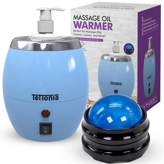 Massage Oil/Lotion Bottle Warmer - Auto-Temperature (Blue Pastel)