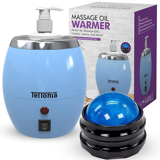 Massage Oil/Lotion Bottle Warmer - Auto-Temperature (Blue Pastel) - Bloomnest