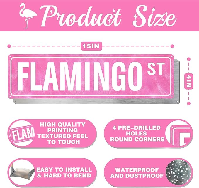 Flamingo Gifts for Women Flamingo Decor Pink Wall Decor Girl Room Christmas Decorations Pink Dorm Door Sign Cute Aesthetic Wall Art for Bedroom - Bloomnest