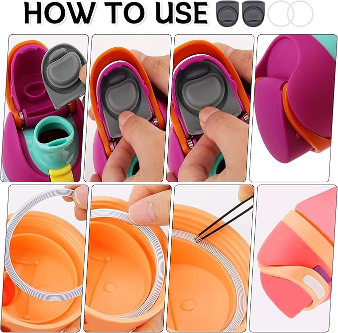 2 Sets Replacement Stopper and O Ring Gasket Compatible with Owala FreeSip 24oz 32oz,Water Bottle Lid Insert Cap Rubber Seal Parts for Owala 16/19/24/32/40oz Mouthpiece Accessories F1 Frokolla