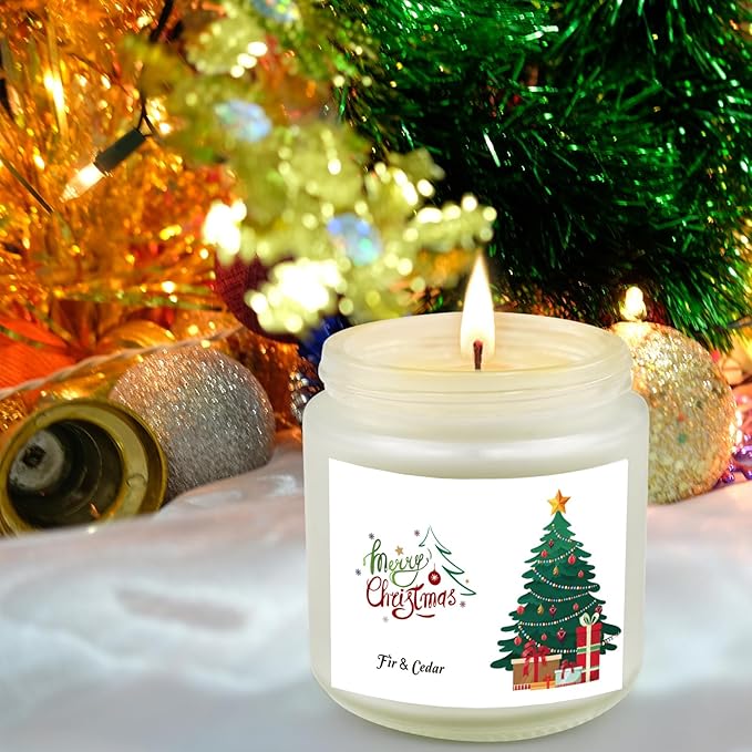 6 Pack Christmas Candles Set, Christmas Candles for Home Scented, Winter Holiday, Natural Soy Wax Jar Aromatherapy Candle Gifts Stocking Stuffers for Women Men Adult - Bloomnest