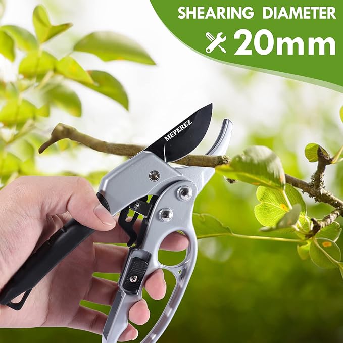 Ultra Sharp Germany Steel Pruning Shears - Cuts 3X Easier, Weak Hand Arthritis Snips, Rust-Resistant, Effortlessly 1-Inch Cut Capacity Garden Scissors, Ergonomic Handle (Black) - Bloomnest
