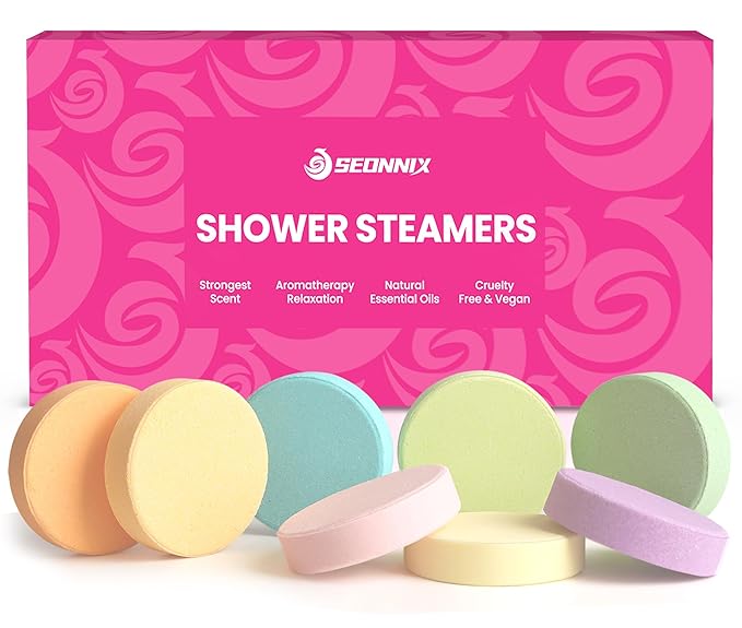 Shower Steamers Aromatherapy, 8 Pack Shower Bombs for Relaxation and Stress Relief, Natural Essential Oils Spa Gift Set for Women, Birthday Gifts, Self Care & Home Spa Experience - Bloomnest