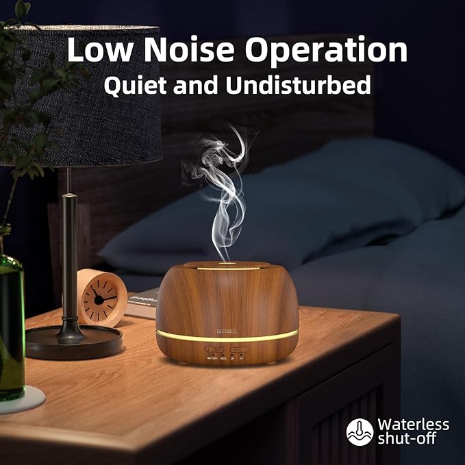 300ML Essential Oil Diffuser with Remote Control,7 LED Colour Lights,4 Timer, Quiet,Ultrasonic Aromatherapy Diffuser for Bedroom, Living Room, Desk,Office - Bloomnest