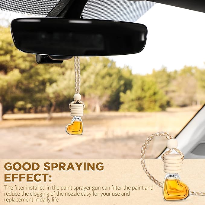 BBTO 100 Pcs 6ml Hanging Car Air Freshener Car Diffuser Bottle Empty Glass Perfume Heart LoveFreshener Bottle Diffuser Pendant Valentine's Day Essential Oil Fragrance Aromatherapy Decor (Clear) - Bloomnest