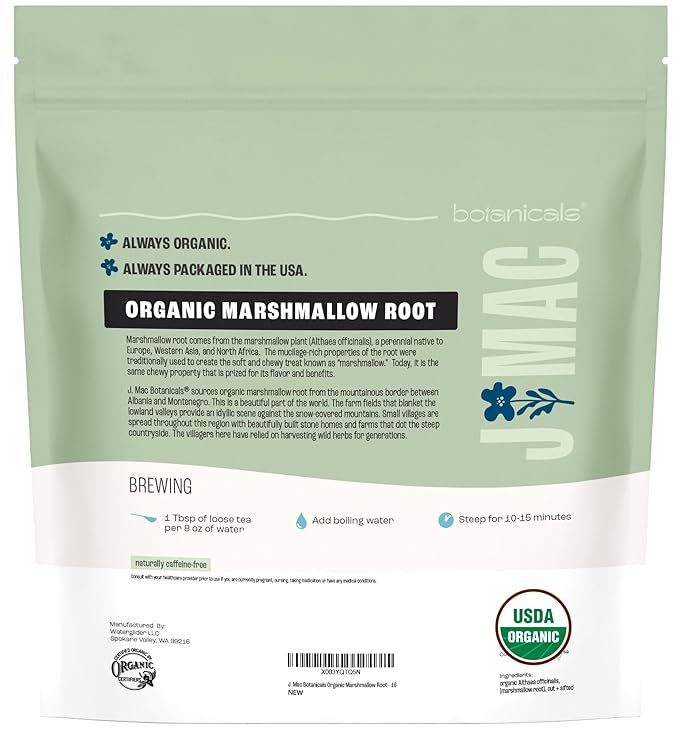 J Mac Botanicals Organic Marshmallow Root Herb Tea - Bloomnest