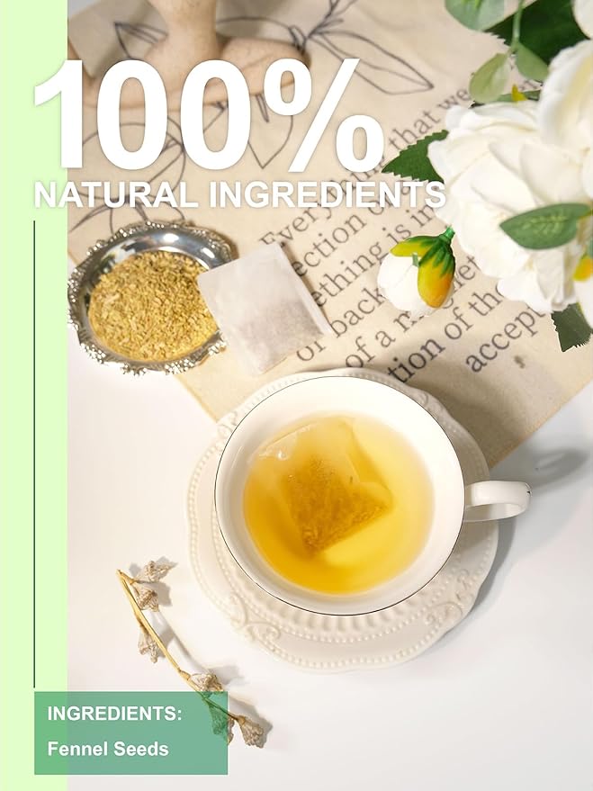TeeLux Fennel Tea Bags, Pure & Natural Fennel Seeds Herbal Tea, Smooth & Light Spicy Flavor, Caffeine Free, 100 Count - Bloomnest
