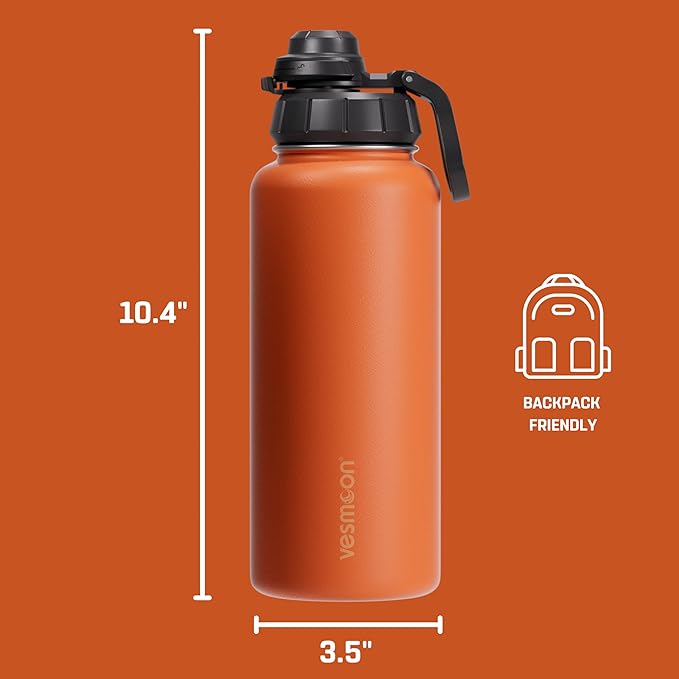 Vesmoon Vessence Tea Infuser Bottle - 32 Oz Insulated Loose Leaf & Fruit Infuser Bottle | Leak Proof with FlowSip Lid