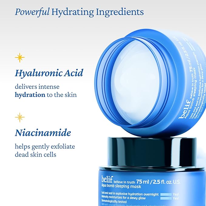 belif Vitamin E Jelly Overnight Mask – Hydrating & Plumping Face Moisturizer with Red Algae & Jojoba Oil, Deep Repair for Glass Skin, Korean Sleeping Mask for Intense Hydration & Radiance, 2.53 fl oz - Bloomnest