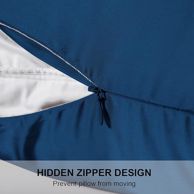 Mulberry Silk Pillowcase for Hair and Skin,Standard Size Cooling Silk Pillow Case with Hidden Zipper,Allergen Proof Dual Sides Soft Breathable Smooth Silk Pillow Cover for Women(Standard,Gem Blue) - Bloomnest