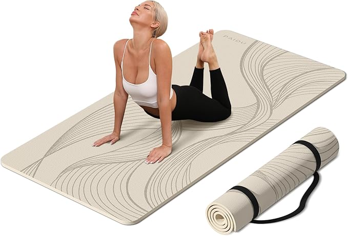 Large Yoga Mat-72’x36’x0.4’ Extra Width ＆ Thick,Comfortable,Non-Slip Exercise Mat-Works Great on All Floor for Stretching,Yoga Studio,Gym or Home Workouts