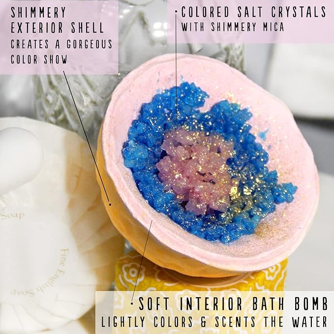 Hallu Bora Bora Geode Bath Bomb, Pack of 6. - Bloomnest
