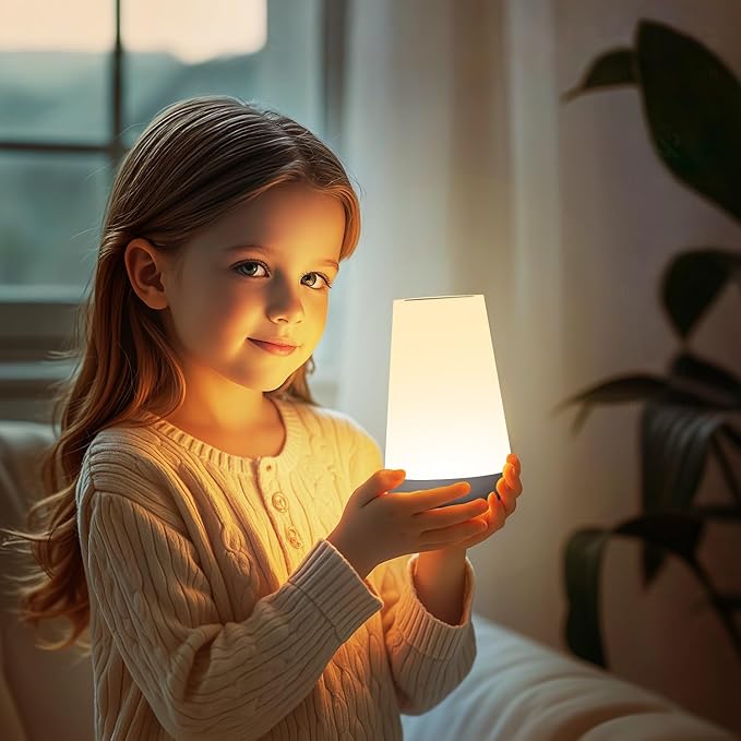 Auxmir Night Light, Dimmable Touch Lamp for Bedroom, Portable Rechargeable Bedside Table Lamp for Baby Nursery, 13 RGB Colors & 5 Brightness, Night Lights for Bedroom Living Room Bathroom Hallways - Bloomnest